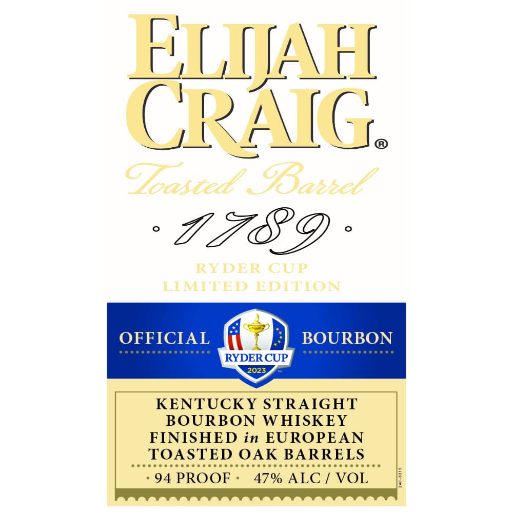 Elijah Craig Ryder Cup 2023 Kentucky Straight Bourbon Bourbon Elijah Craig 