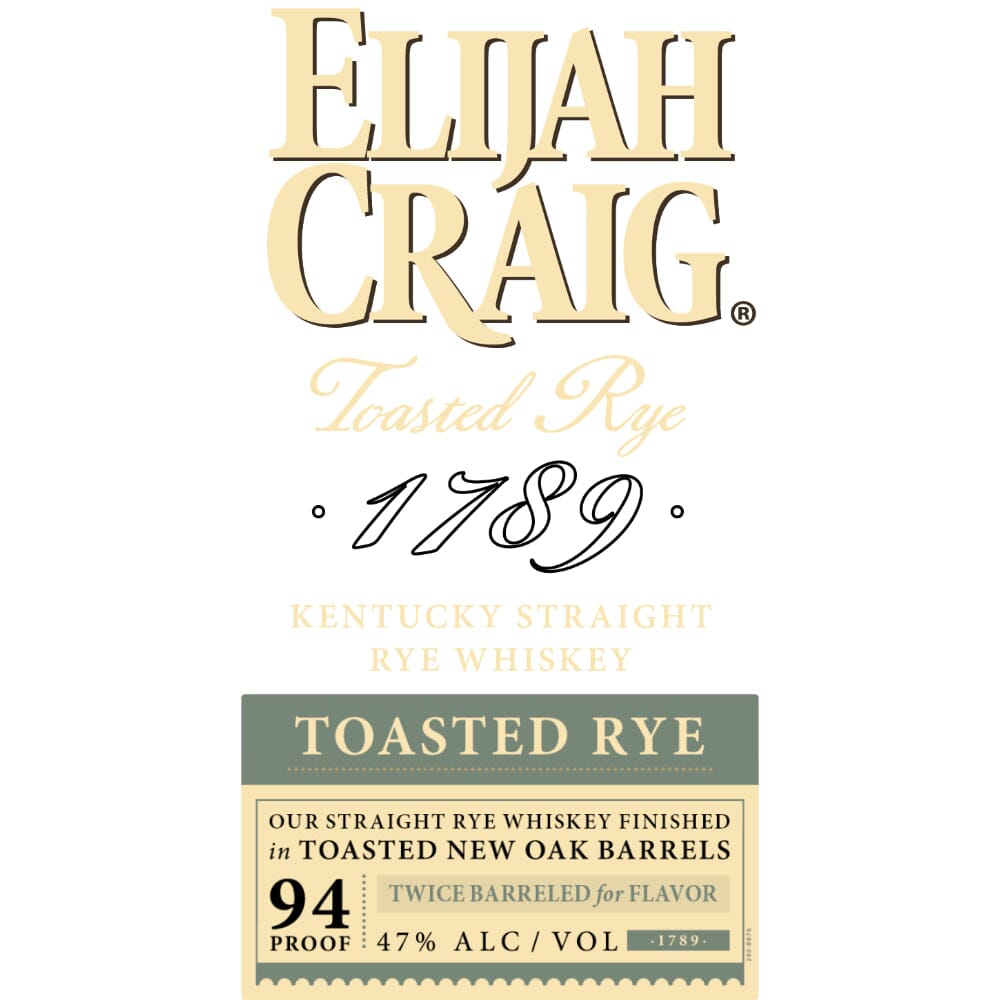 Elijah Craig Toasted Rye Rye Whiskey Elijah Craig 