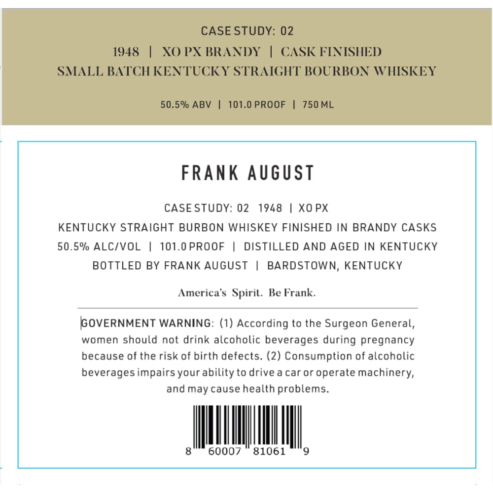 Frank August Bourbon Case Study: 02 Bourbon Frank August 