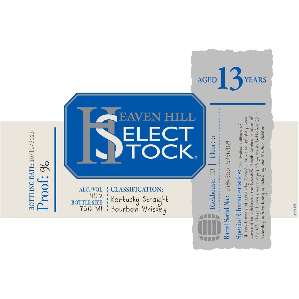 Heaven Hill Select Stock 13 Year Old Kentucky Straight Bourbon Bourbon Heaven Hill Distillery 