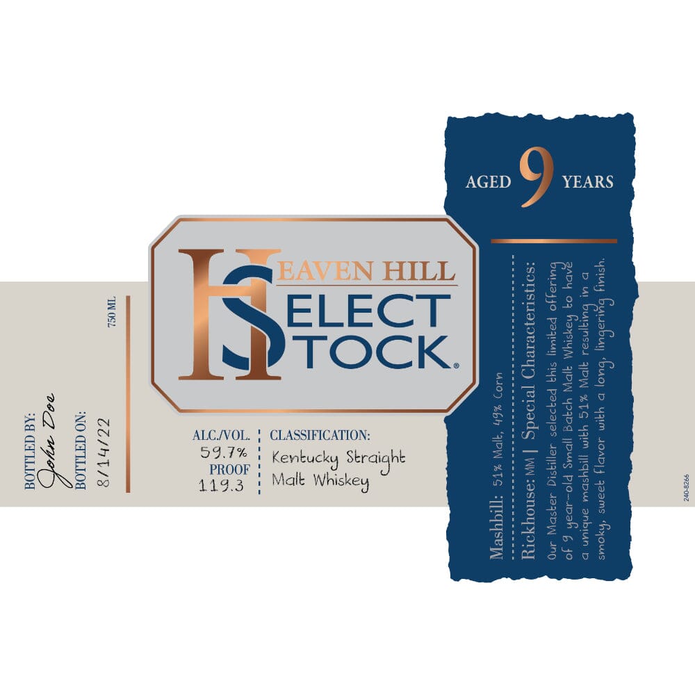 Heaven Hill Select Stock 9 Year Old Kentucky Straight Malt Whiskey Malt Whiskey Heaven Hill Distillery 