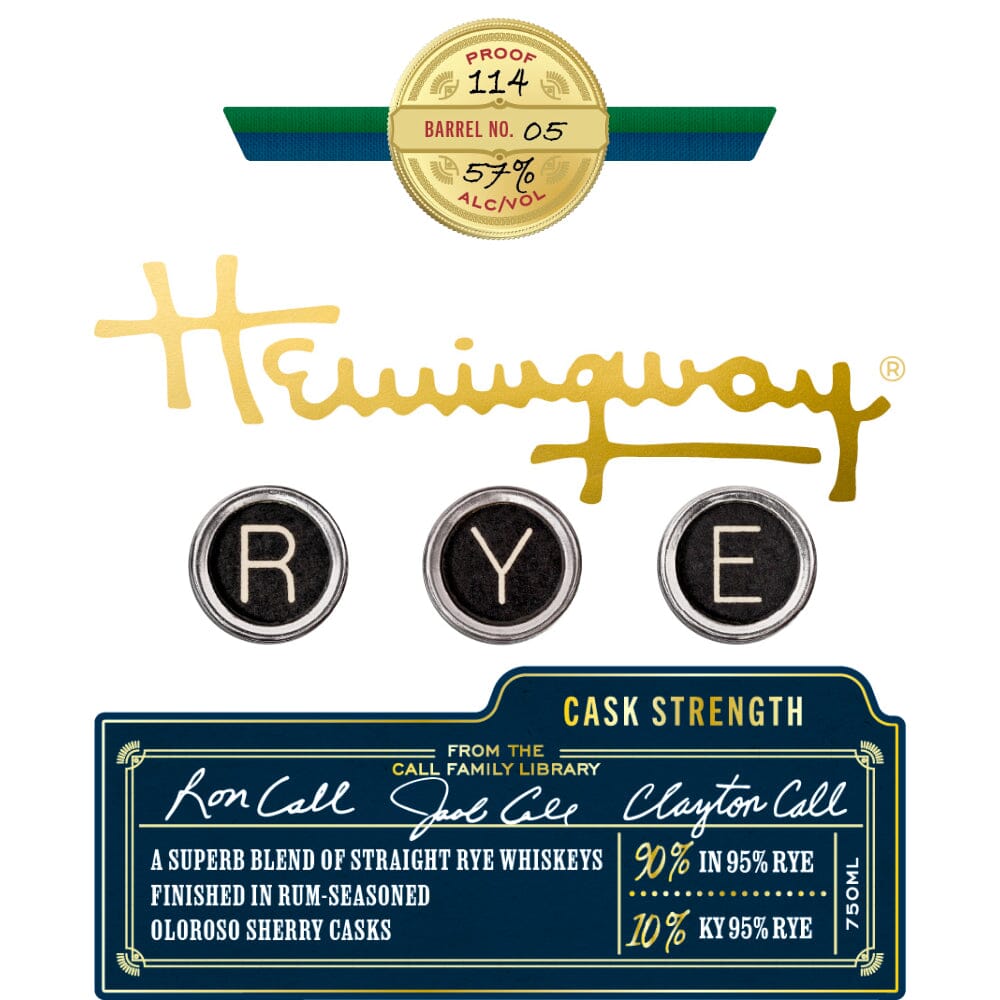 Hemingway Cask Strength Rye Whiskey Rye Whiskey Hemingway Whiskey 