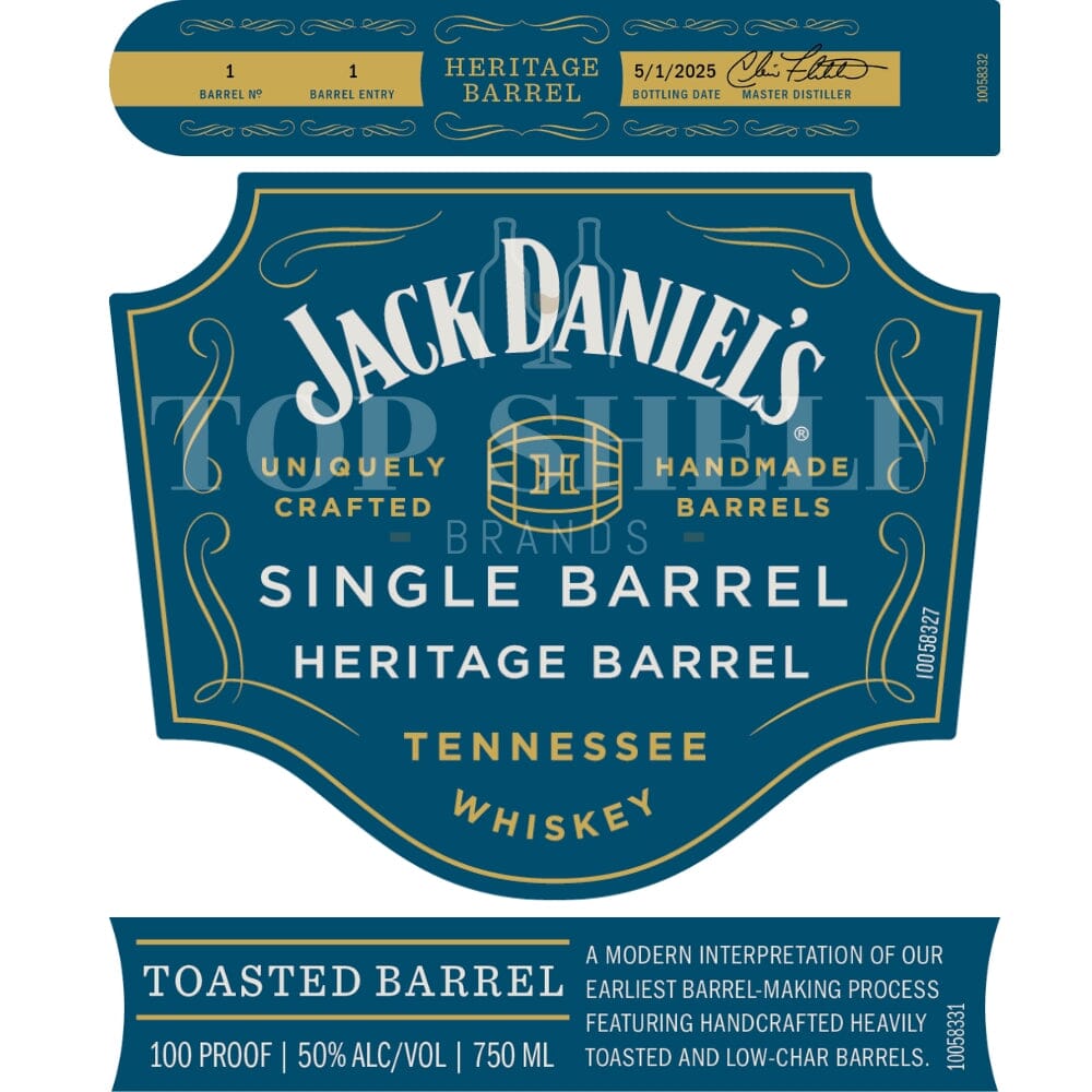 Jack Daniel's Single Barrel Heritage Barrel Toasted Barrel Tennessee Whiskey Jack Daniel's 