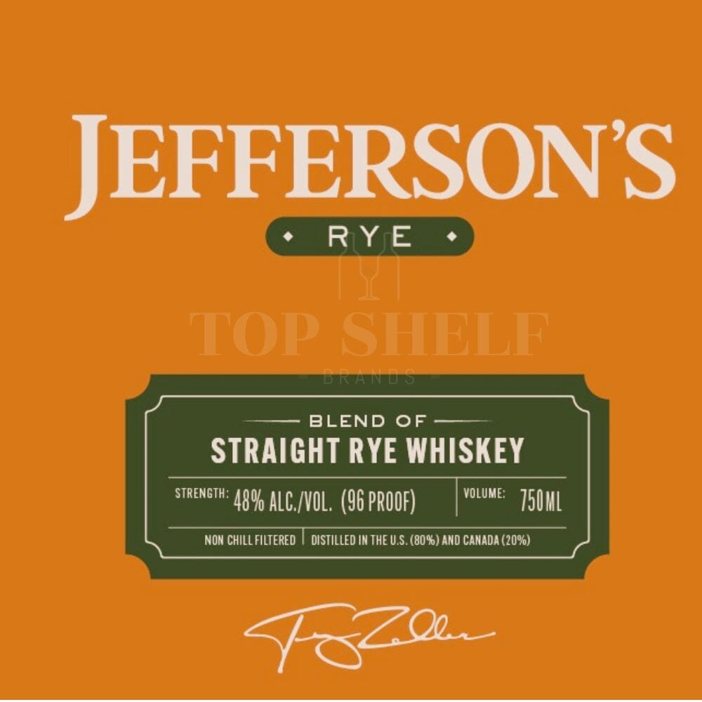 Jefferson's Blend of Straight Rye Whiskey Rye Whiskey Jefferson's 