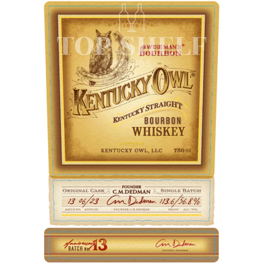 Kentucky Owl Bourbon Batch 13 Bourbon Kentucky Owl 