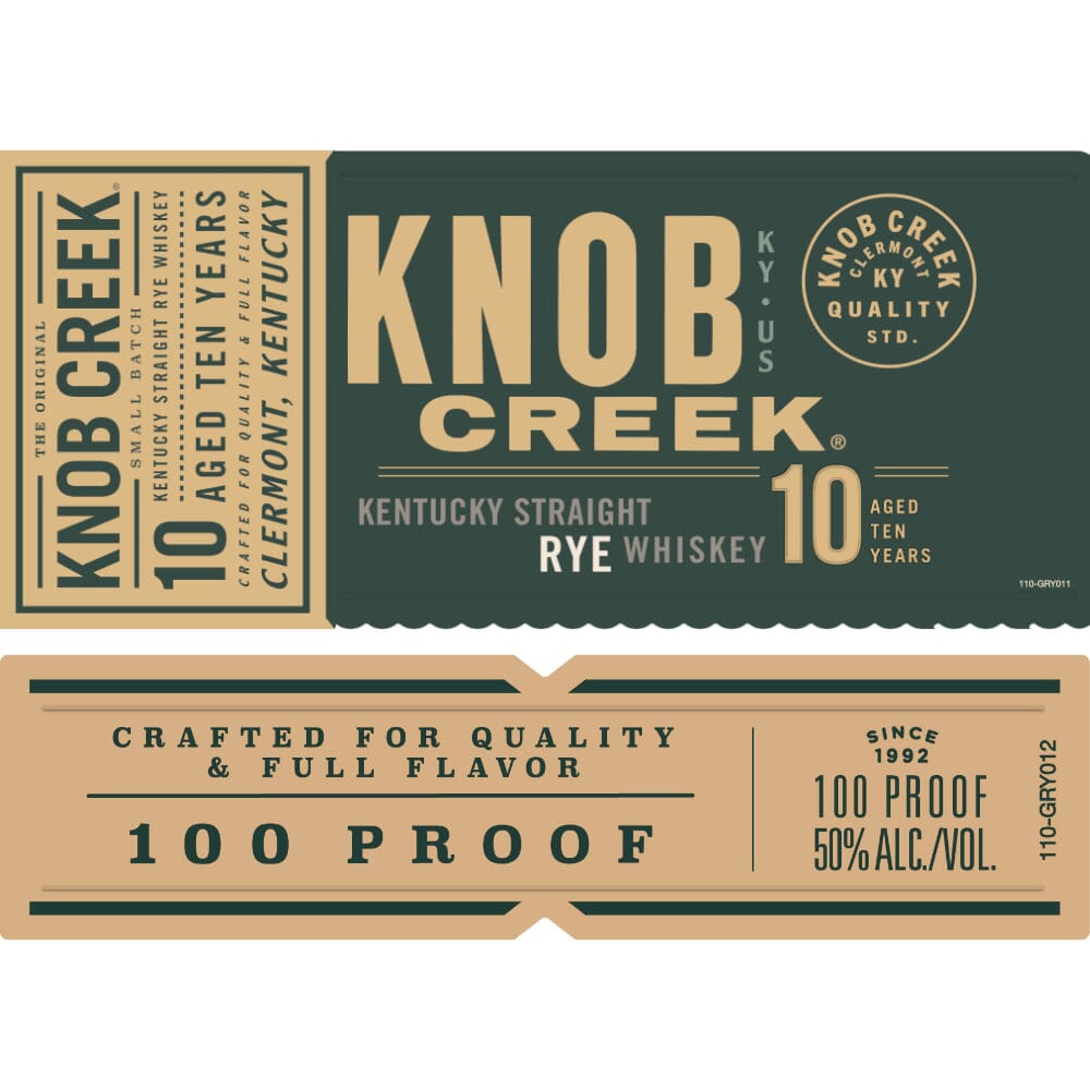 Knob Creek 10 Year Old Kentucky Straight Rye Rye Whiskey Knob Creek 