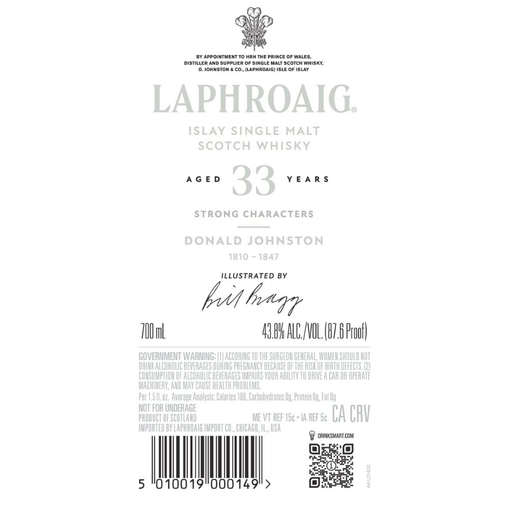 Laphroaig 33 Year Old Strong Characters Donald Johnston Scotch Laphroaig 