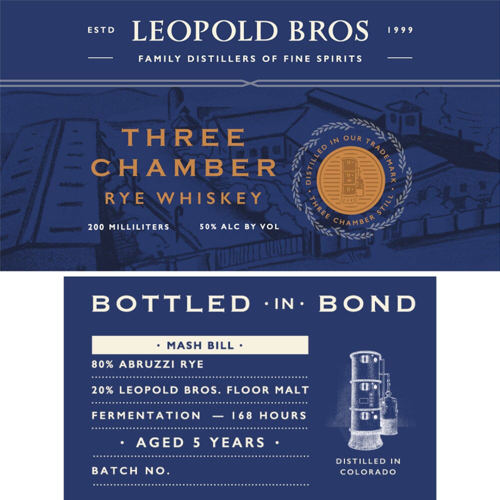 Leopold Bros 5 Year Old Bottled in Bond Three Chamber Rye Rye Whiskey Leopold Bros 