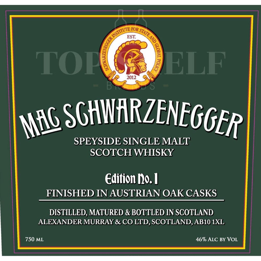 MacSchwarzenegger Edition No. 1 by Arnold Schwarzenegger Scotch MacSchwarzenegger 