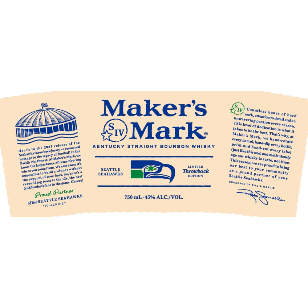 Maker’s Mark Seattle Seahawks Throwback Limited Edition Bourbon Maker's Mark 