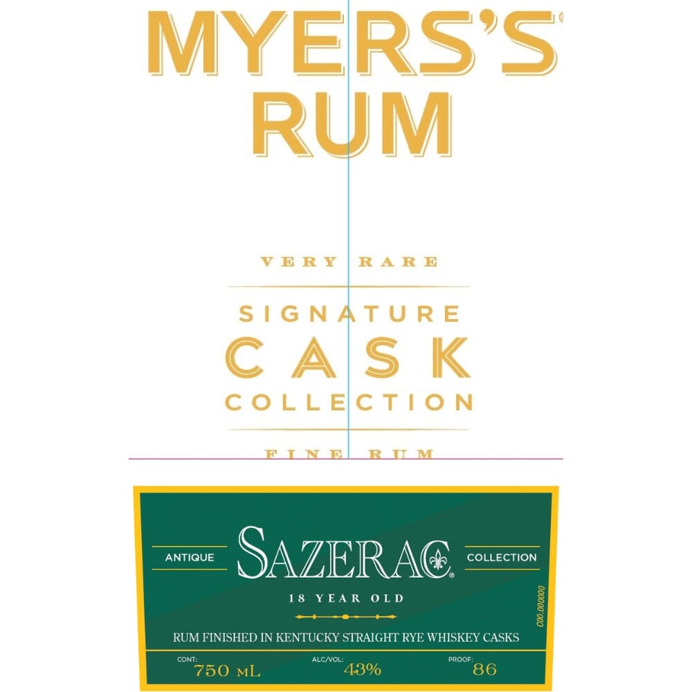 Myers’s Rum Signature Cask Collection - Sazerac Barrel Finished Rum Myers's Rum 