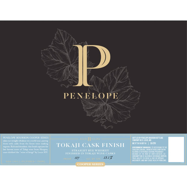 Penelope 8 Year Old Tokaji Cask Finish Straight Rye Rye Whiskey Penelope Bourbon 