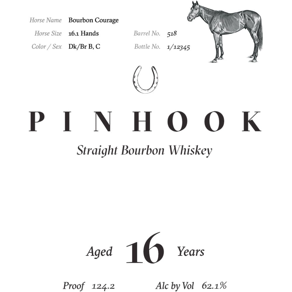 Pinhook Bourbon Courage 16 Year Old Bourbon Bourbon Pinhook Bourbon 