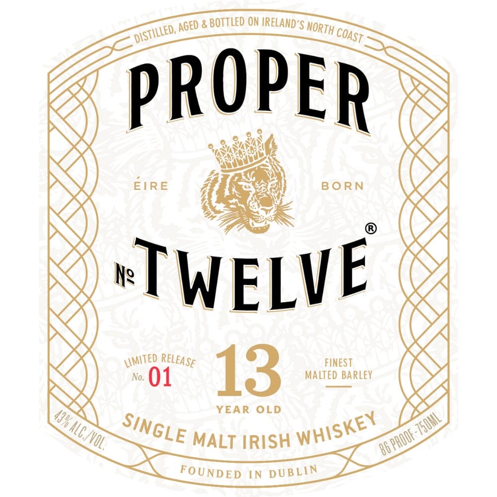 Proper No. Twelve 13 Year Old Ruby Port Cask Matured Irish whiskey Proper No. Twelve 