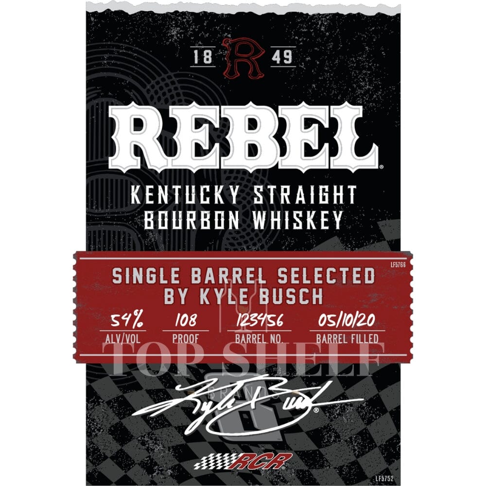 Rebel Single Barrel Bourbon By Kyle Busch Bourbon Rebel Bourbon 