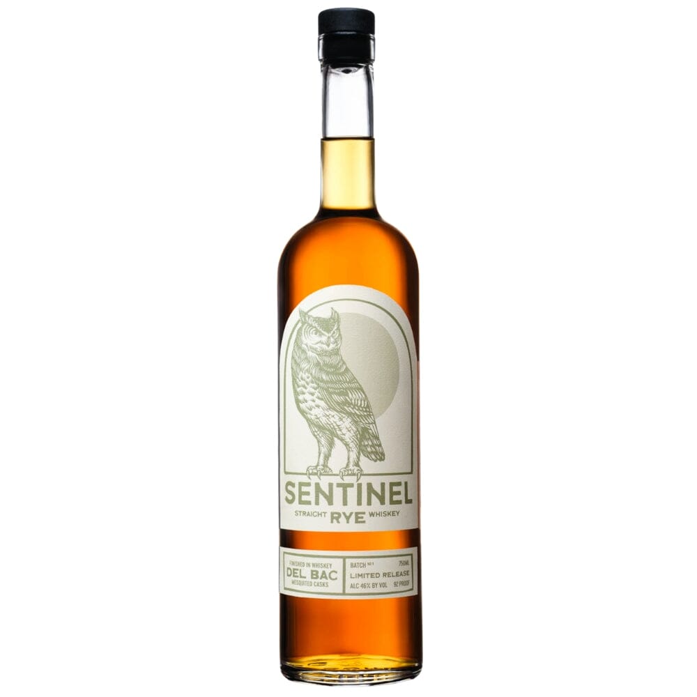 Sentinel Straight Rye Whiskey Limited Release Mesquite Cask Rye Whiskey Whiskey Del Bac 