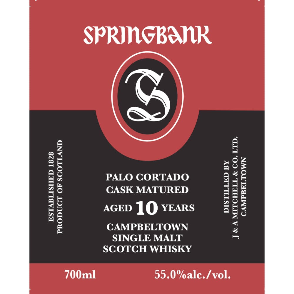Springbank Palo Cortado Cask Matured 10 Year Old Scotch Springbank 