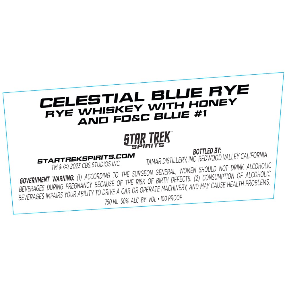 Star Trek Spirits Celestial Blue Rye Whiskey Rye Whisky Star Trek Spirits 