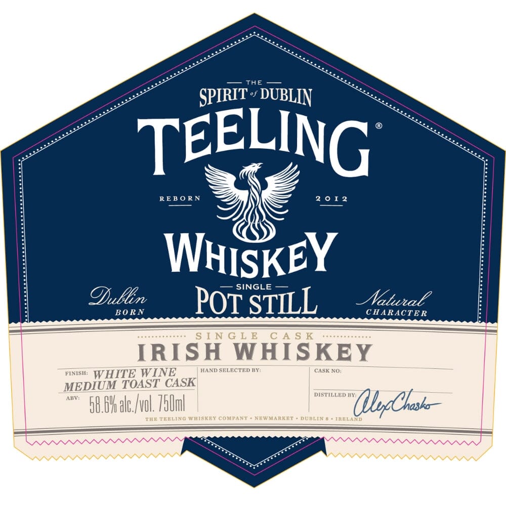 Teeling Single Pot Still White Wine Medium Toast Cask Irish whiskey Teeling Whiskey 