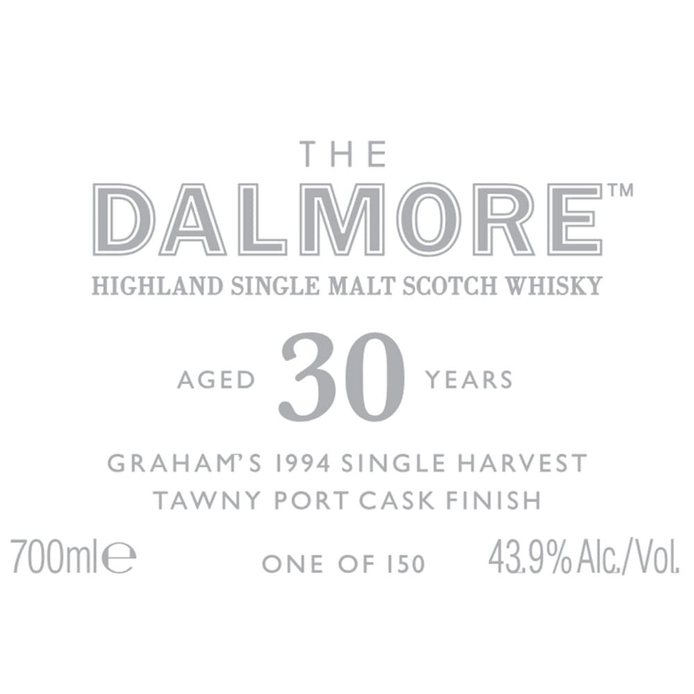 The Dalmore 30 Year Old Graham’s 1994 Single Harvest Tawny Port Cask Scotch The Dalmore 