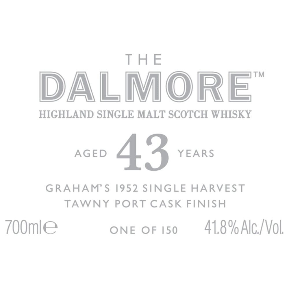 The Dalmore 43 Year Old Graham’s 1952 Single Harvest Tawny Port Cask Scotch The Dalmore 