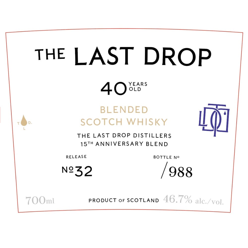 The Last Drop Release No. 32 40 Year Old Scotch Whisky The Last Drop Distillers 