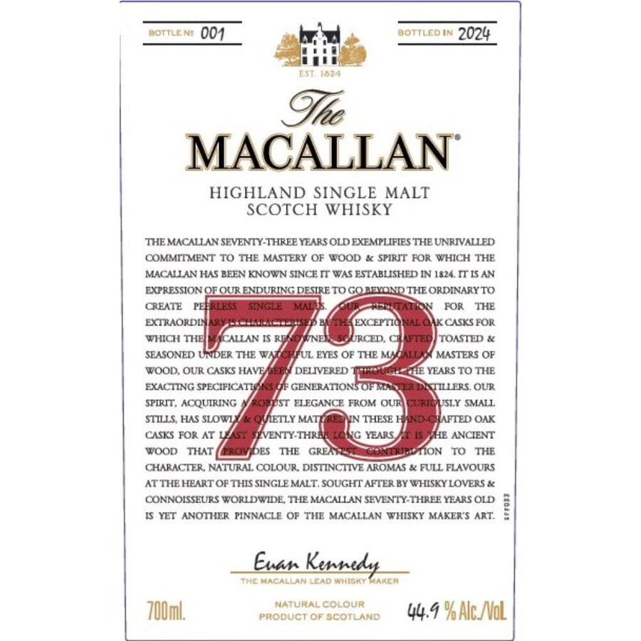 The Macallan 73 Year Old Single Malt Scotch Scotch The Macallan 