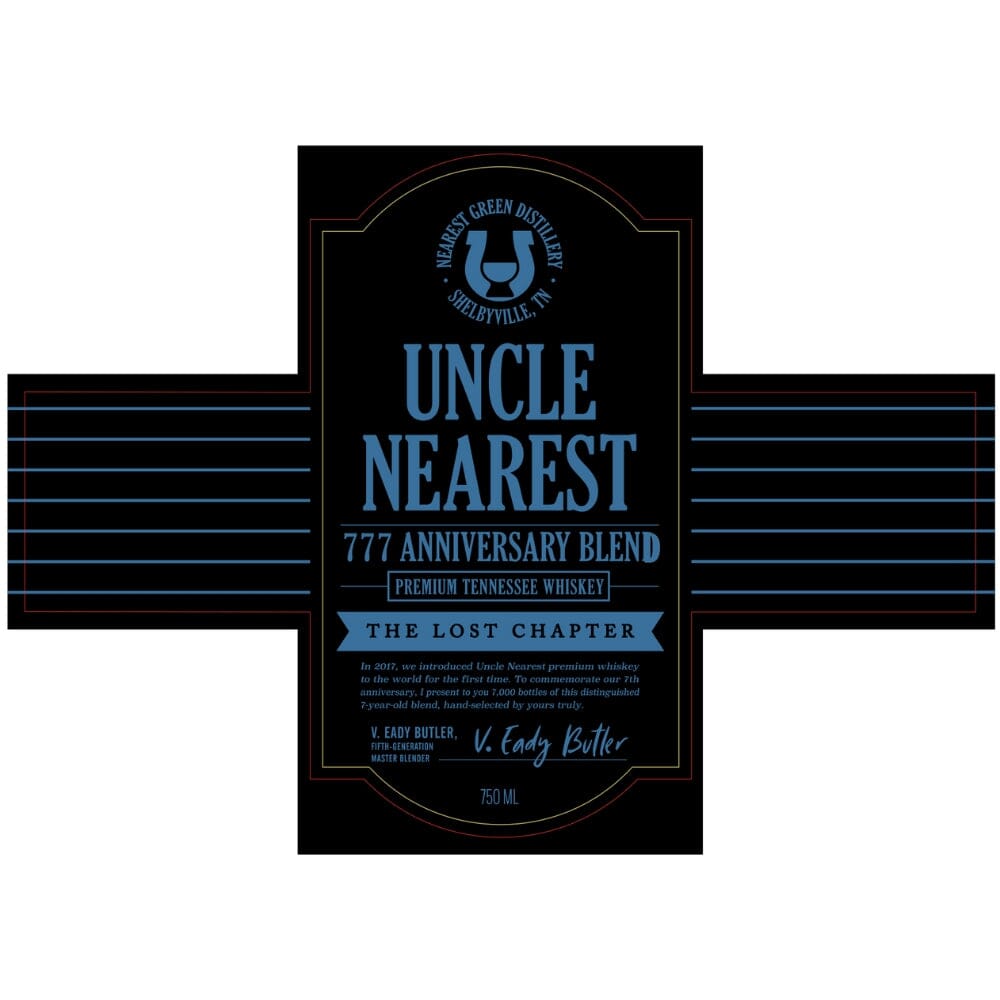 Uncle Nearest 777 Anniversary Blend The Lost Chapter Tennessee Whiskey Uncle Nearest 