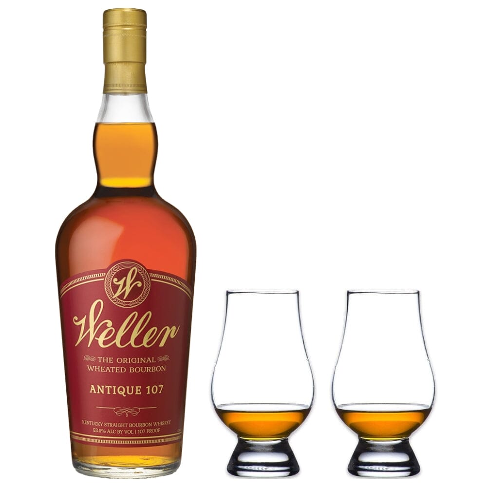 W.L. Weller Antique 107 Bourbon Whiskey & Glencairn Whiskey Glass Set Bourbon W.L. Weller 