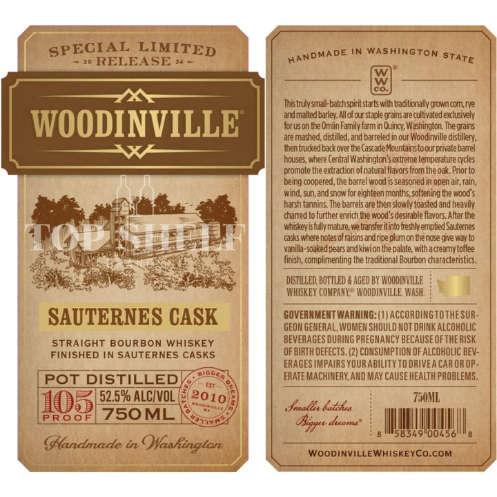 Woodinville Sauternes Cask Finished Bourbon Bourbon Woodinville 