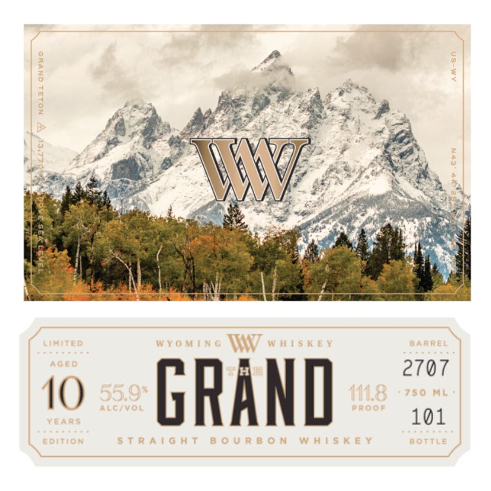 Wyoming Whiskey The Grand 10 Year Old Bourbon Bourbon Wyoming Whiskey 