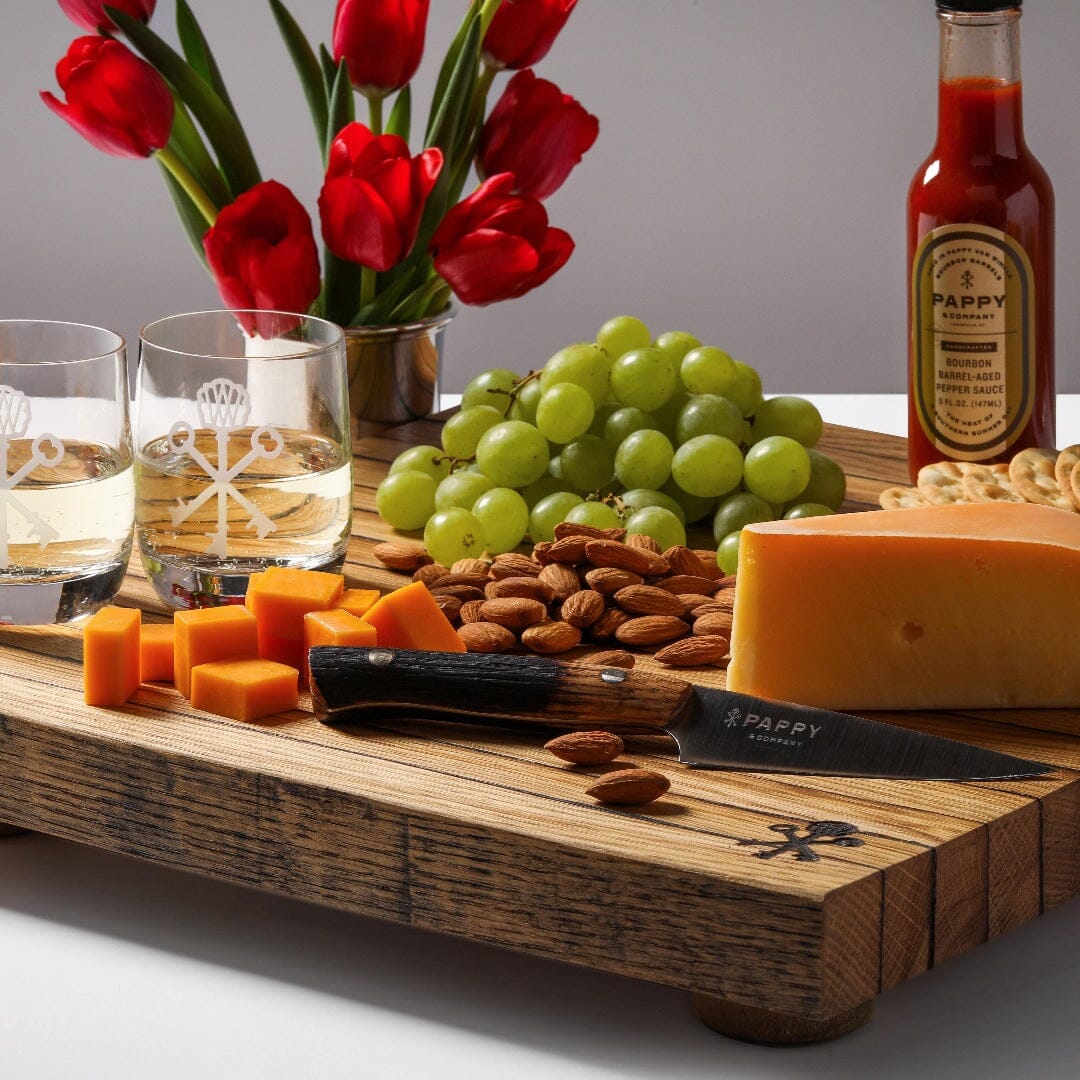 Bourbon Barrel Stave Cutting Board: Large Square Home & Bar Pappy & Company 