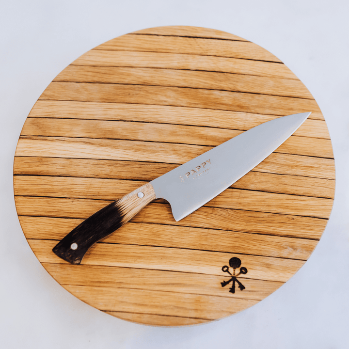 Chef Knife With Custom Barrel Stave Handle Home & Bar Pappy & Company 