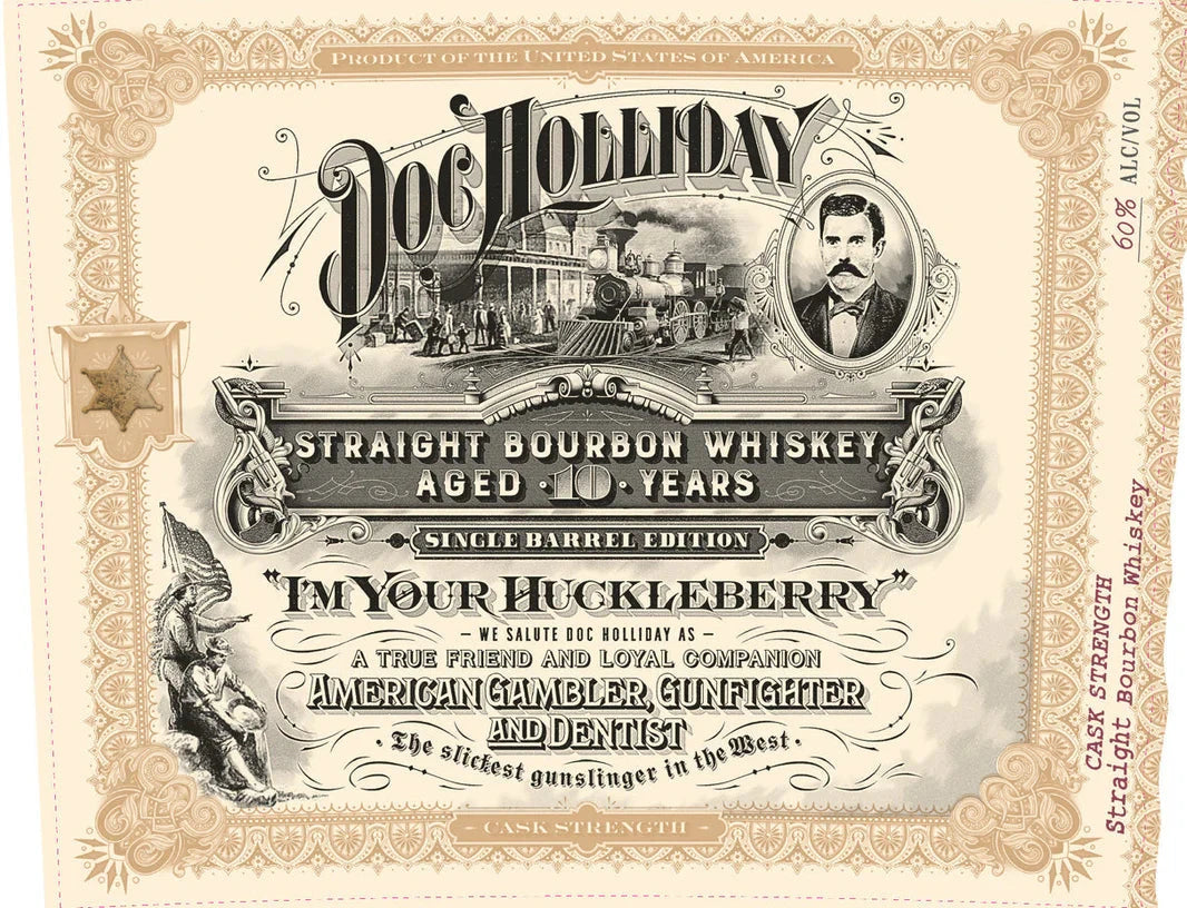 Doc Holliday “I’m Your Huckleberry” 10 Year Single Barrel Bourbon Cask Strength Bourbon World Whiskey Society 