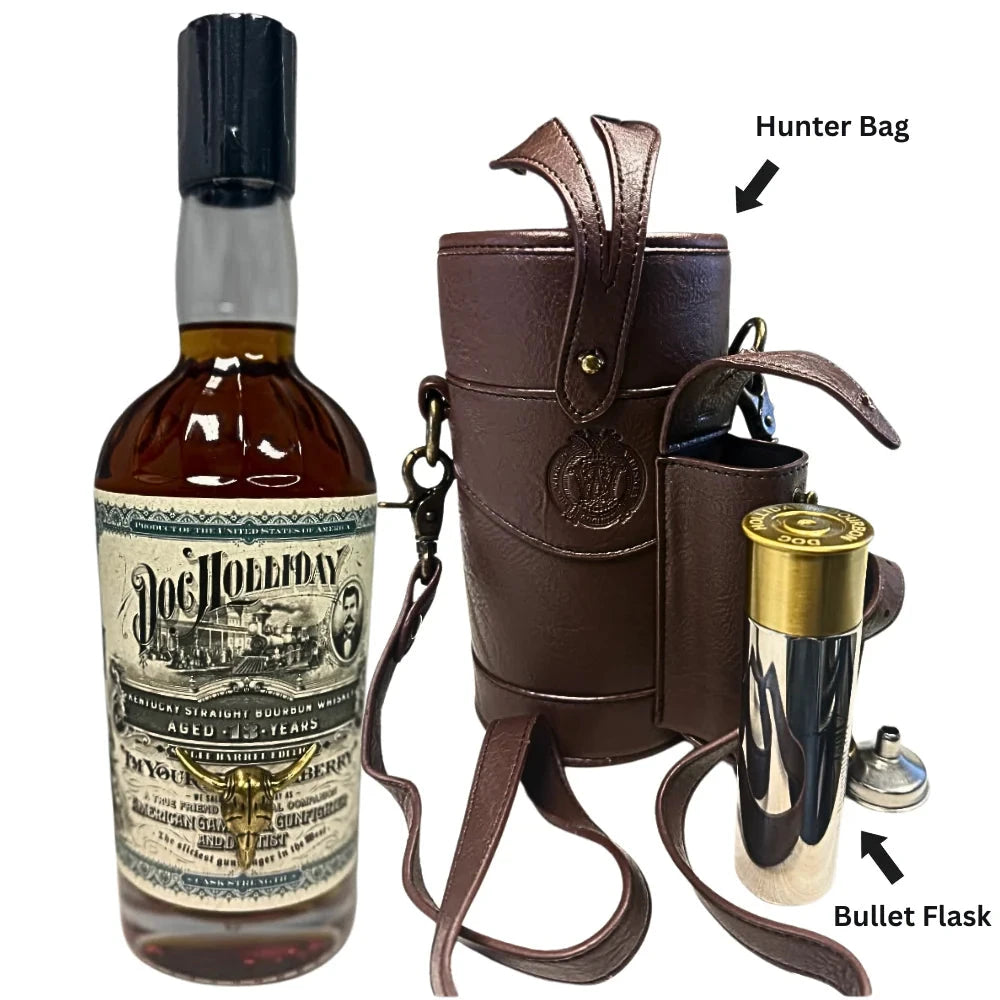 Doc Holliday 13 Year Kentucky Bourbon Hunter Bag W/Bullet Flask Bourbon Doc Holliday 