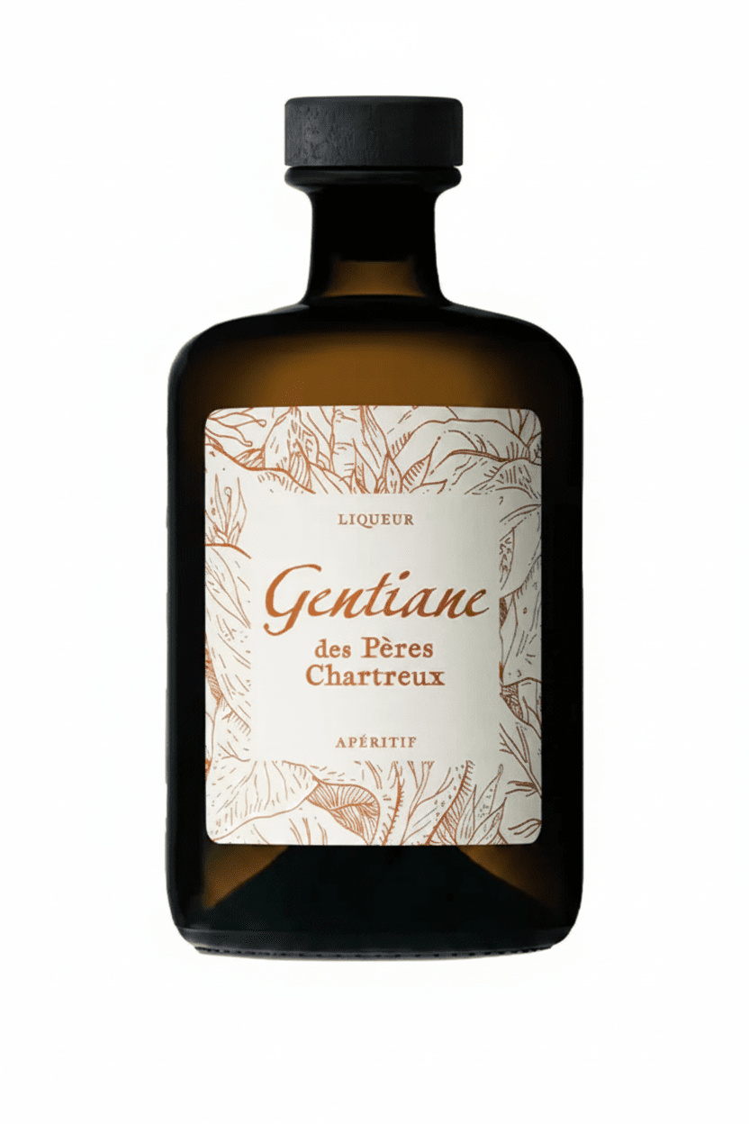 Gentiane des Peres Chartreux Liqueur Aperitif 700mL Liqueur Chartreuse 
