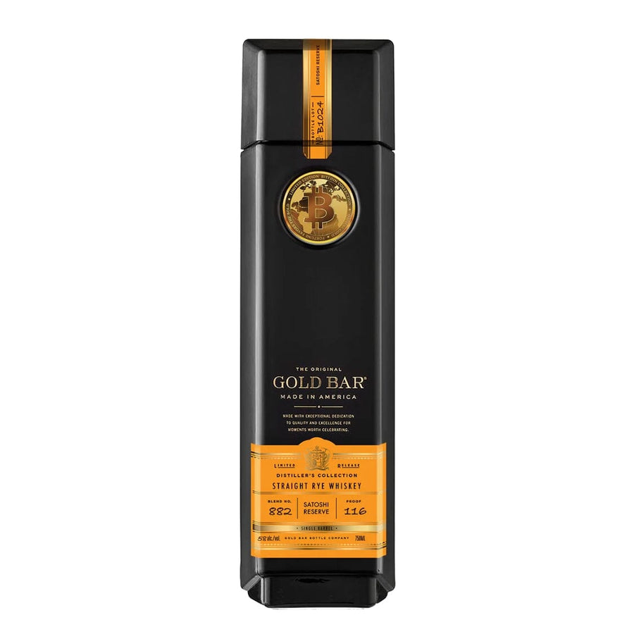 Gold Bar Bitcoin Satoshi Reserve Whiskey Limited Edition Blended Whiskey Gold Bar 
