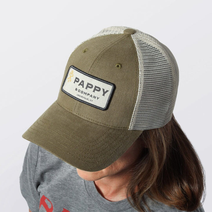 Pappy & Company Trucker Hat in Olive Apparel & Gear Pappy & Company 