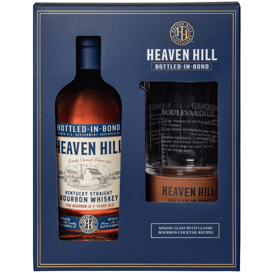 Heaven Hill 7 Year Bottled In Bond Gift Pack W/ Mixing Glass Bourbon Heaven Hill 