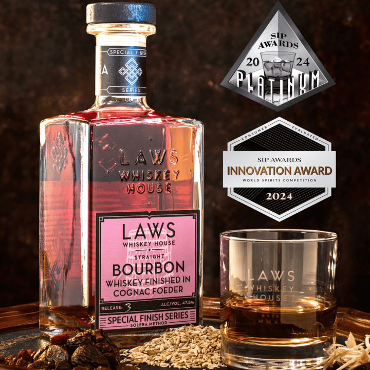 Laws Whiskey House Four Grain Finished In Cognac Foeder Straight Bourbon Whiskey Whiskey Laws Whiskey House 