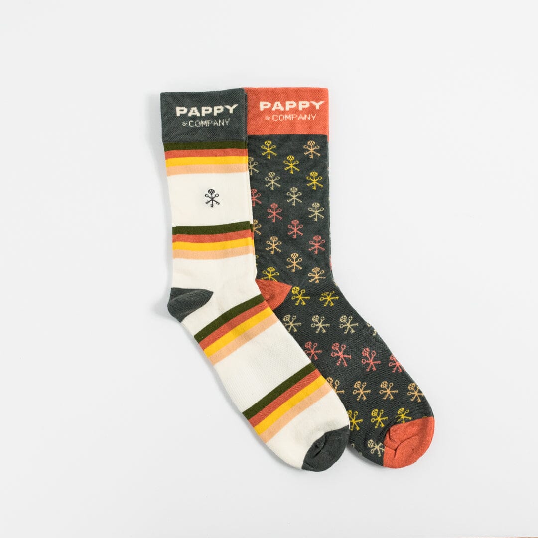 Pappy & Company Keys & Stripes Sock Set Apparel & Gear Pappy & Company Small/Medium (Women's 6-9.5/Men’s 5-8) 