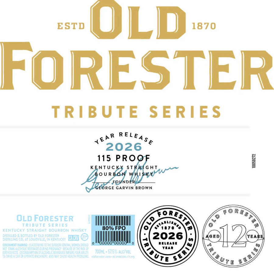 Old Forester Tribute Series 2026 12 Year Kentucky Straight Bourbon Bourbon Old Forester 