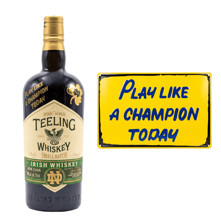 Teeling X Notre Dame 'Play Like a Champion Today' Small Batch Irish Whiskey Limited Edition 2026 Tin Sign Gift Set