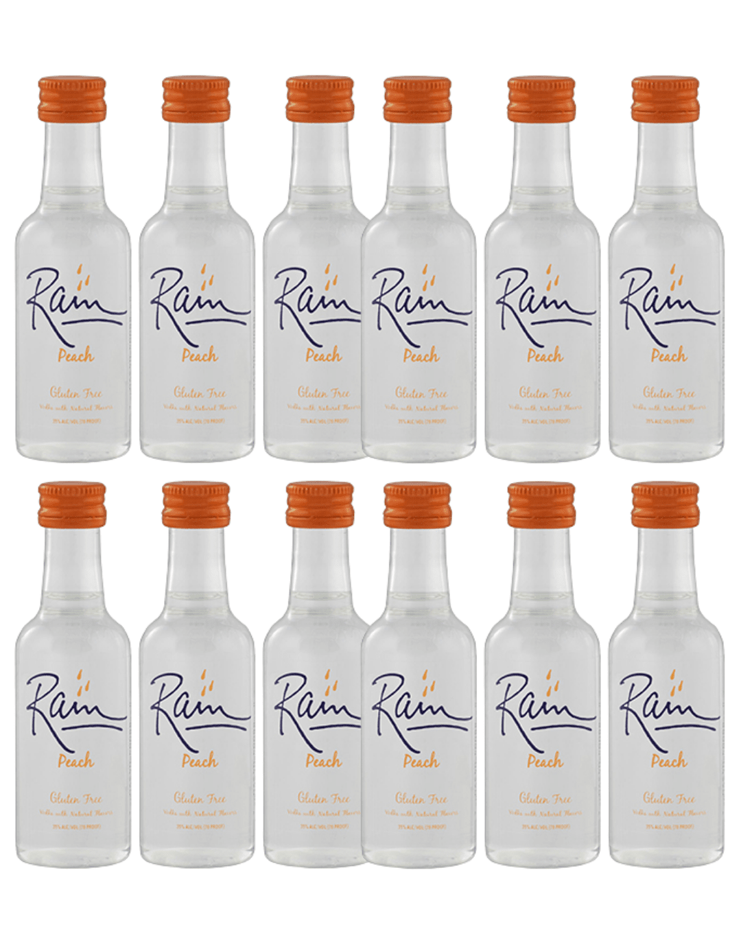 Rain Peach Flavored Vodka 50mL 12-Pack Flavored Vodka Rain 
