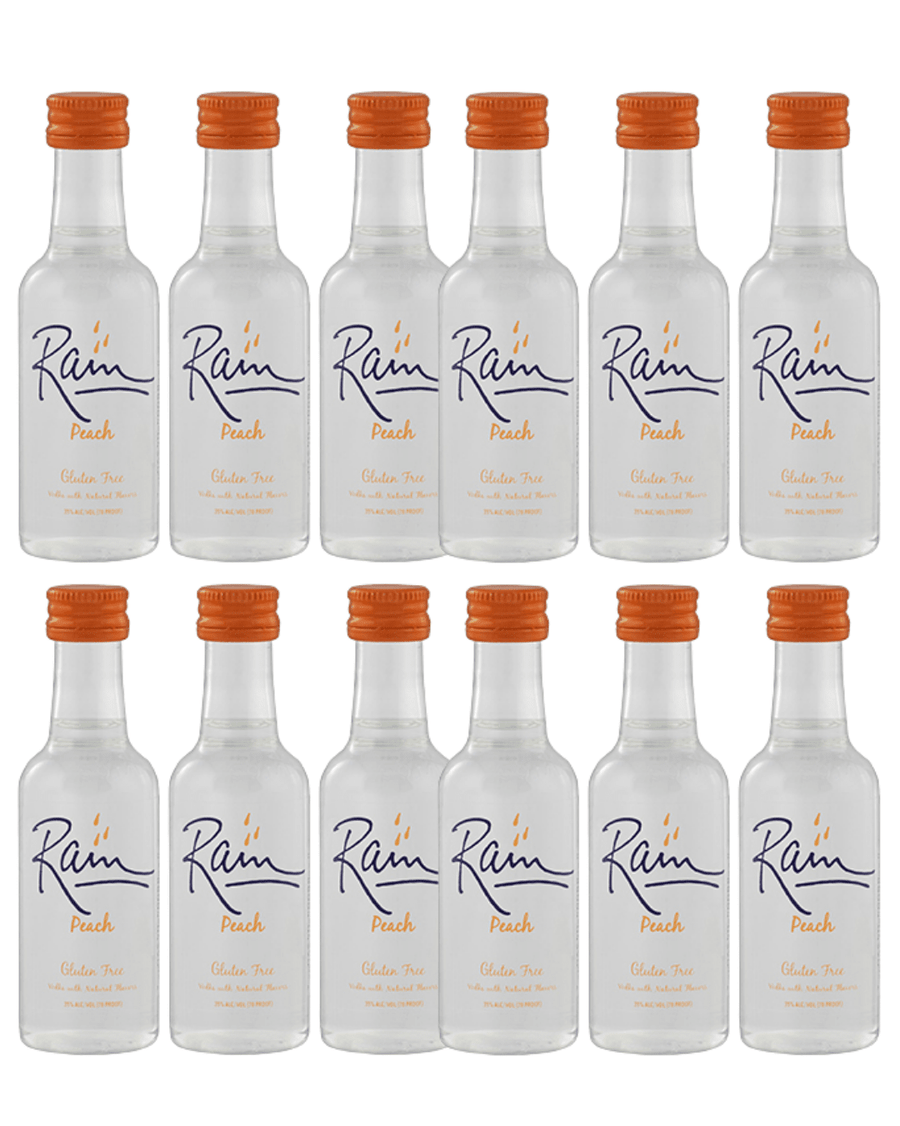Rain Peach Flavored Vodka 50mL 12-Pack Flavored Vodka Rain 