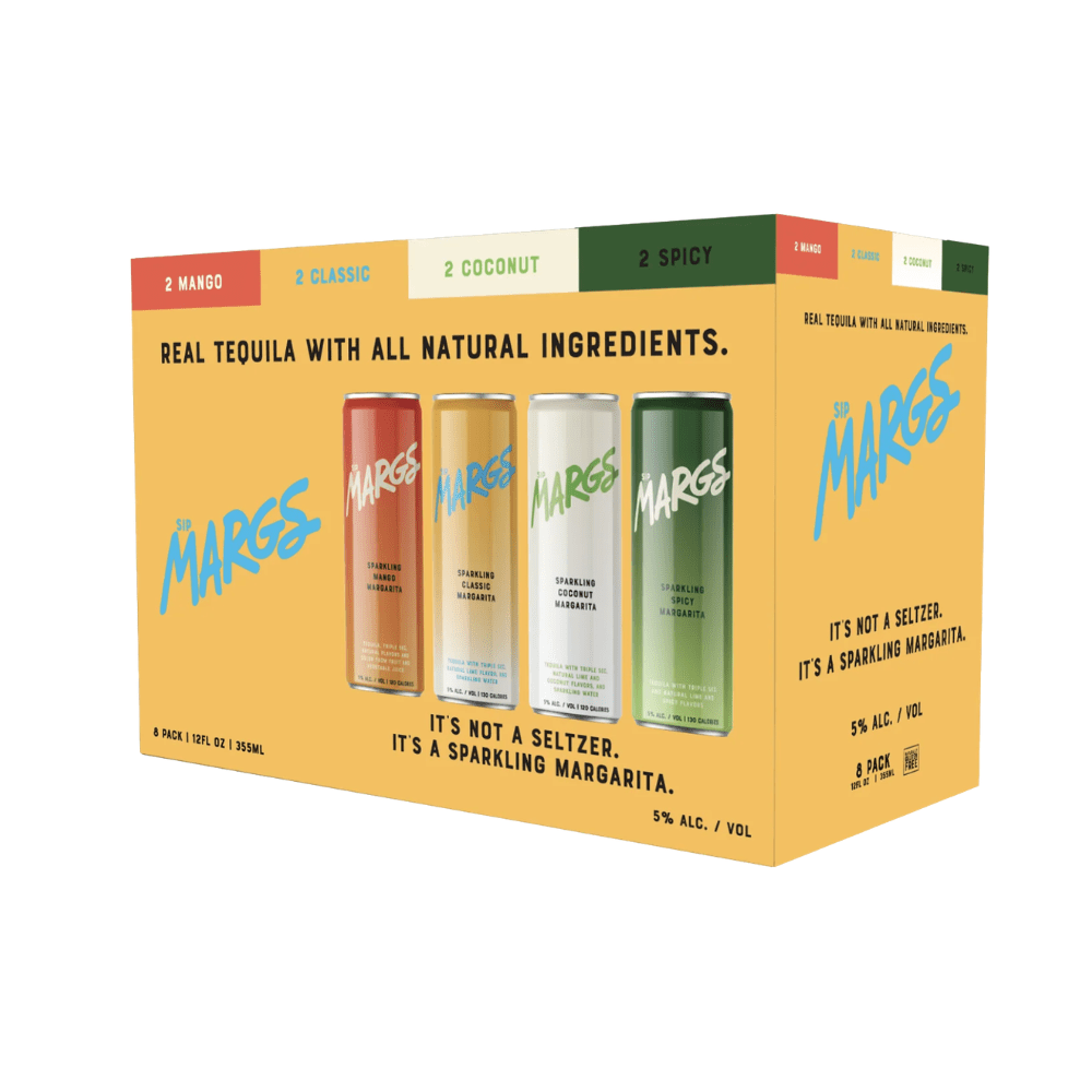 SipMARGS Sparkling Margarita Variety Pack 8-Pack Ready-to-Drink Cocktails SipMARGS 