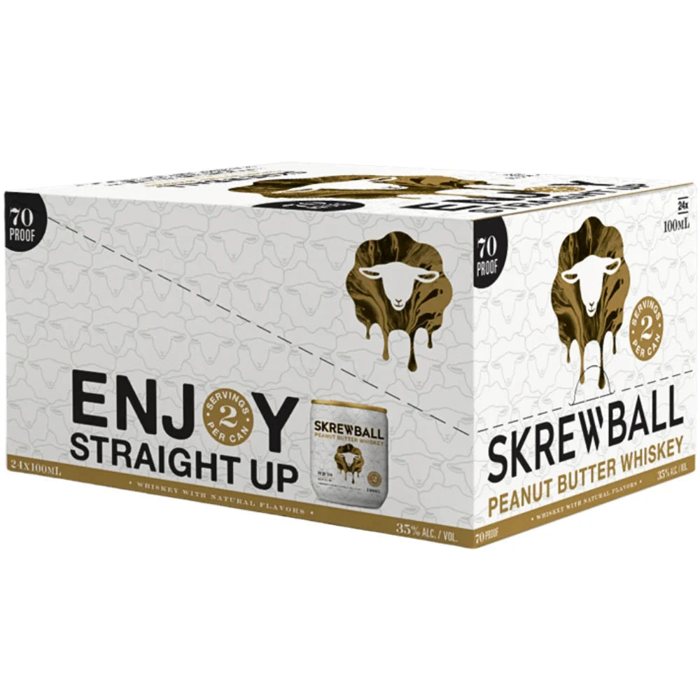 Skrewball Peanut Butter Whiskey 100ml Cans (24-Pack) Flavored Whiskey Skrewball 