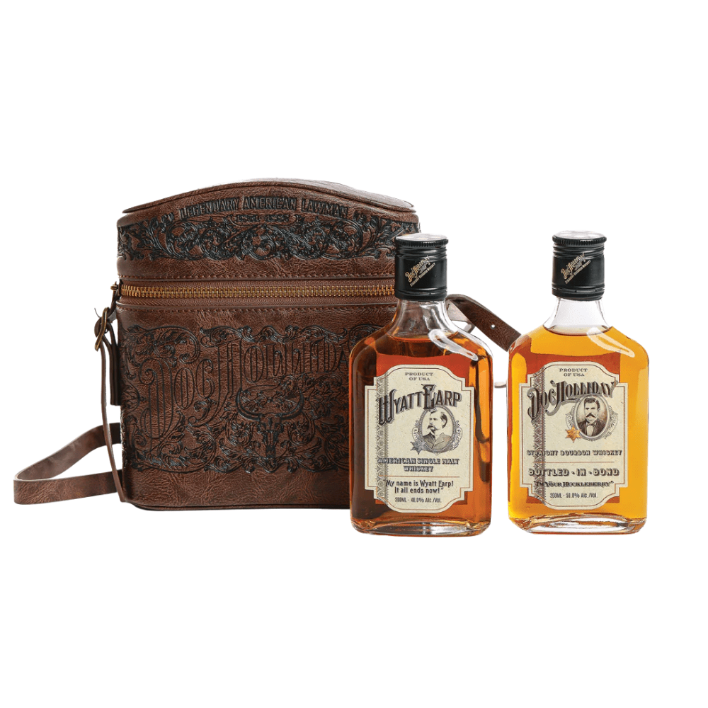 The Frontier Duo Doc Holliday Dual Flask Carrier Set whiskey Doc Holliday 