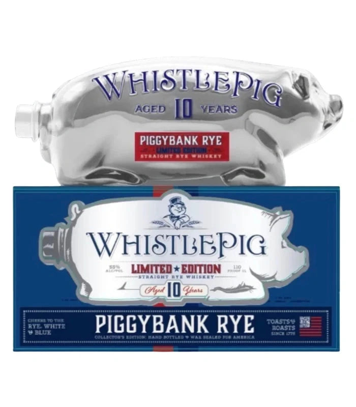 WhistlePig 10 Year Piggybank Rye White Blue Limited Edition Rye WhistlePig 