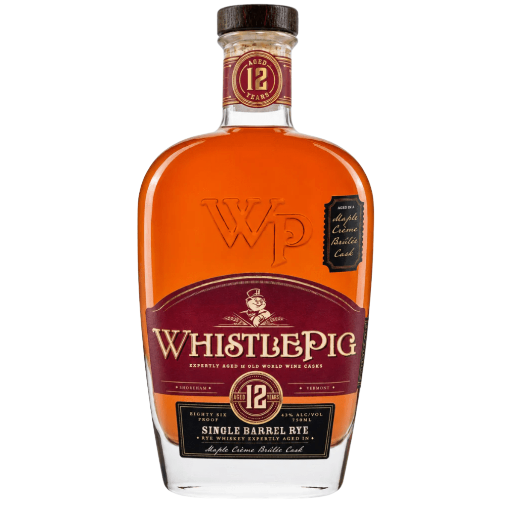 WhistlePig 12 Year Bespoke Barrel Rye Whiskey Maple Crème Brûlée Cask Rye WhistlePig 